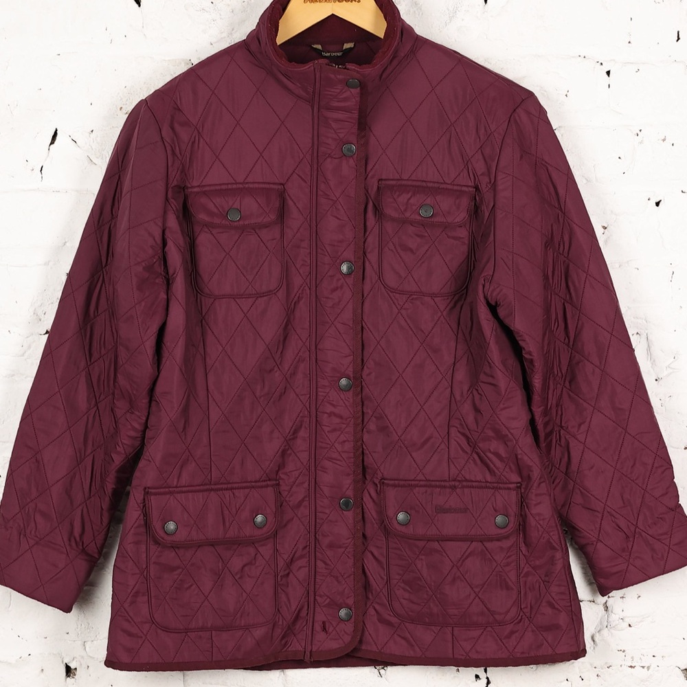 Barbour Filey Quilted Burgundy Jacket size 8